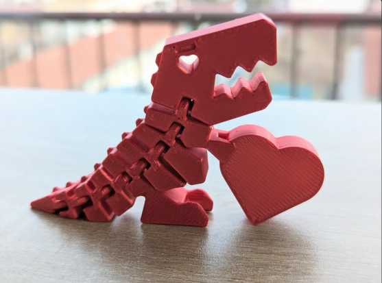 Flexi Dino Heart — 3D printed by Moon Studio 3D